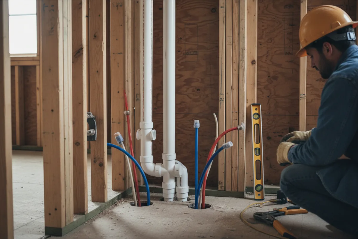 Drain and supply rough-in during Garbage Disposal Repair in Sacramento